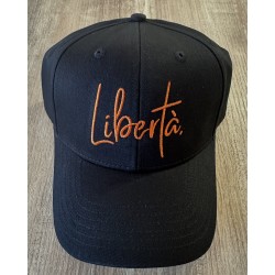 Casquette Noire Brodée orange